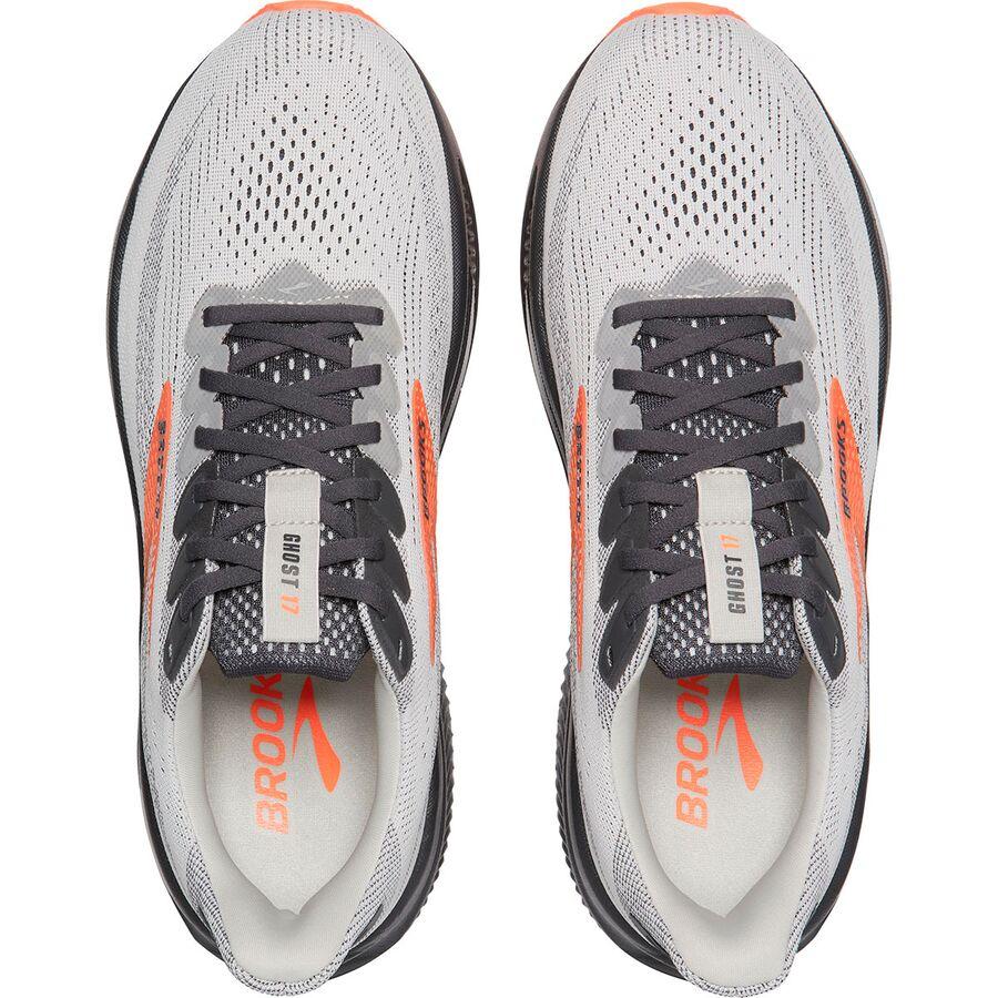 Brooks Ghost 17 Running Shoe - Men's Oyster Mushroom/Orange/Ebony