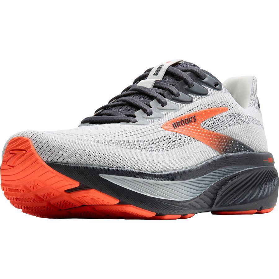 Brooks Ghost 17 Wide Running Shoe - Men's Oyster Mushroom/Orange/Ebony