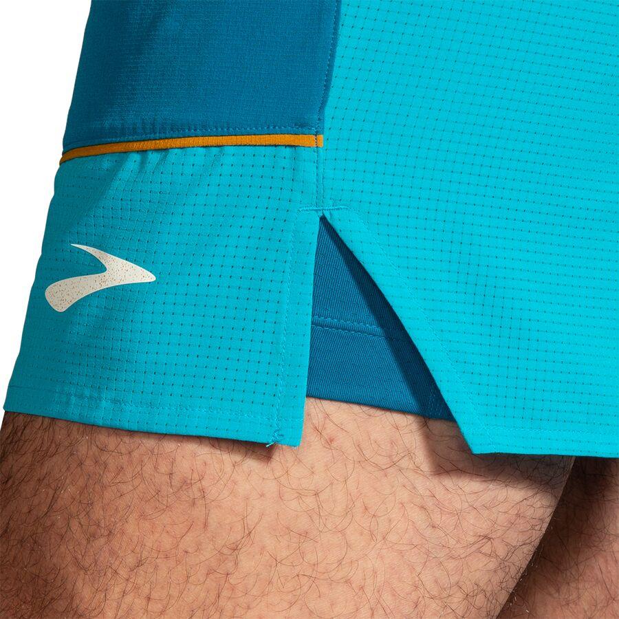 Brooks High Point 7in 2-in-1 Short - Men's Hyper Blue/Mist/Pacific