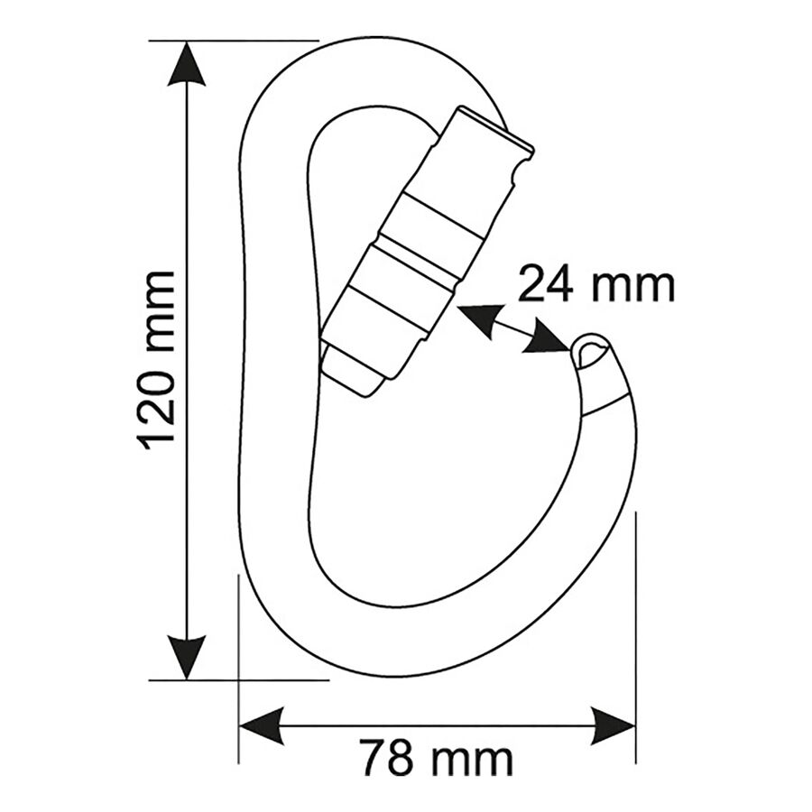 CAMP USA Atom 2 Locking Carabiner Gun Metal