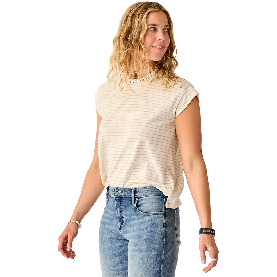 Carve Designs Astrid Hemp T-Shirt - Women's Birch Stripe
