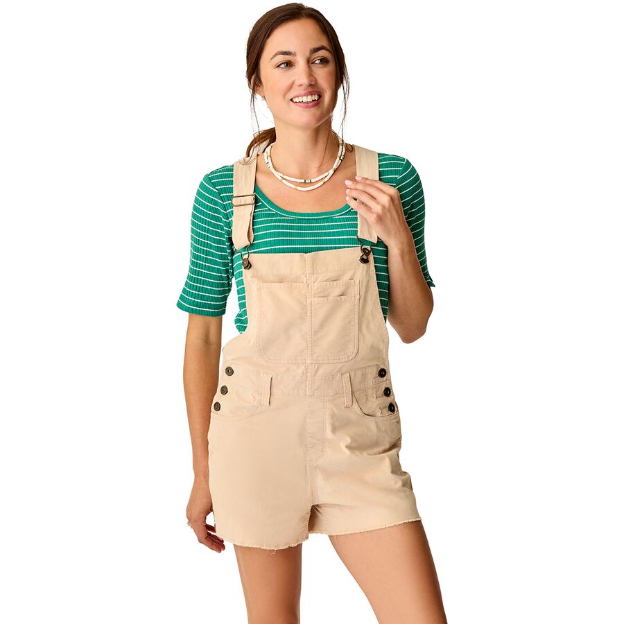 Carve Designs Jason Overall Short - Women's Biscuit Embroidered