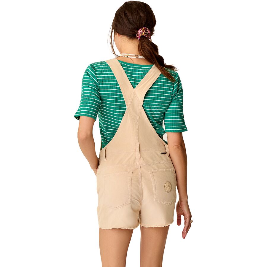 Carve Designs Jason Overall Short - Women's Biscuit Embroidered