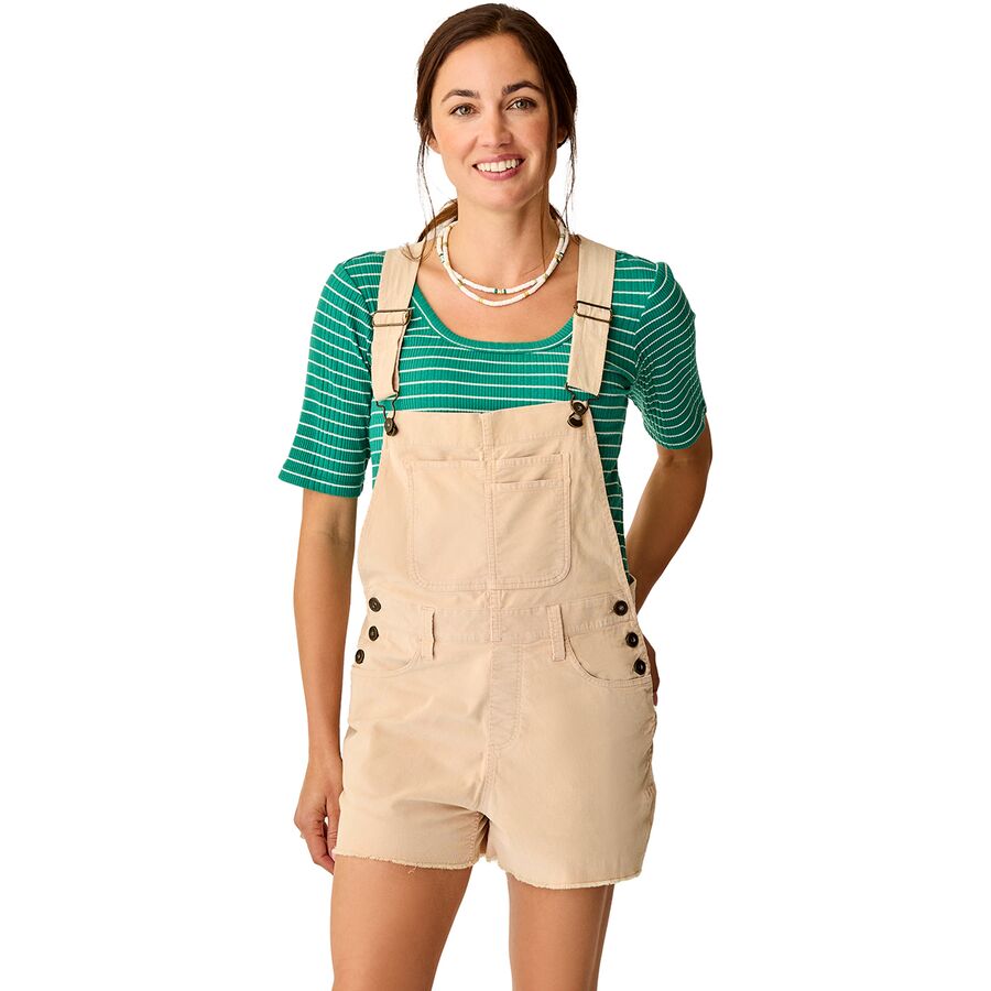 Carve Designs Jason Overall Short - Women's Biscuit Embroidered