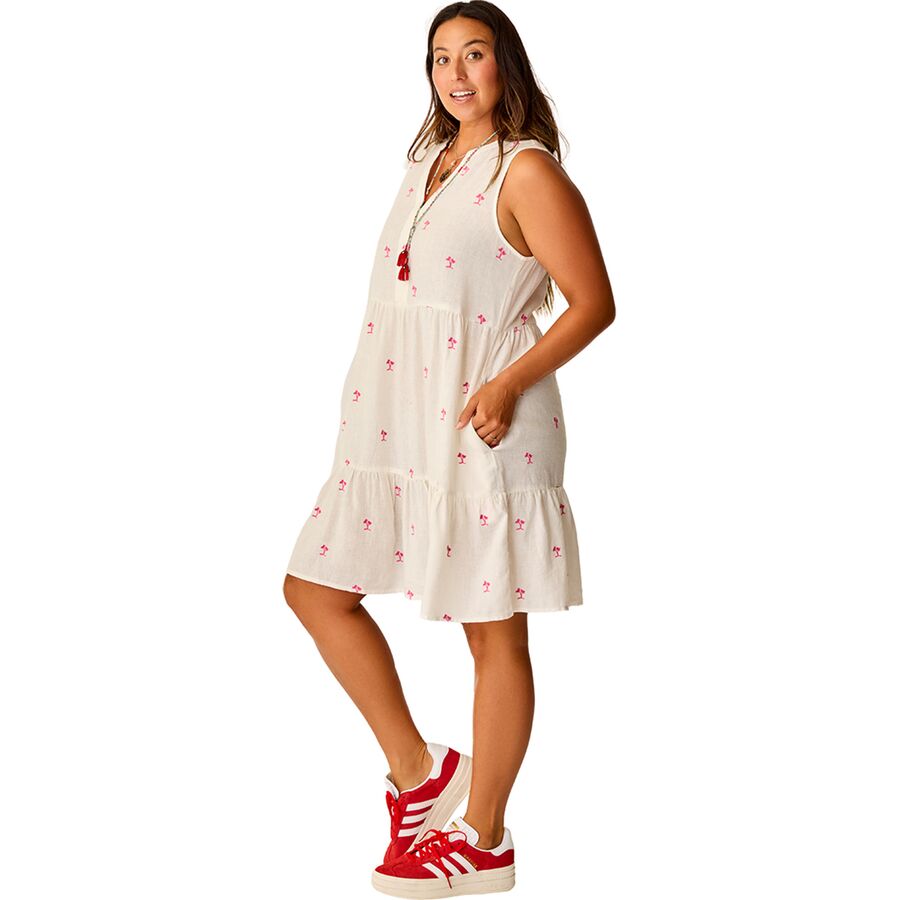 Carve Designs Nellie Linen Dress - Women's Palm Embroidered