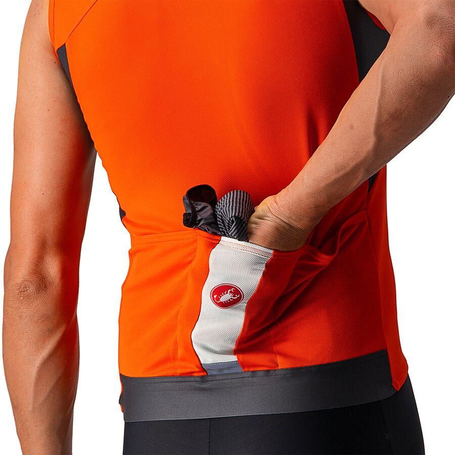 Castelli Entrata VI Sleeveless Jersey - Men's Fiery Red/Dark Gray/Ivory