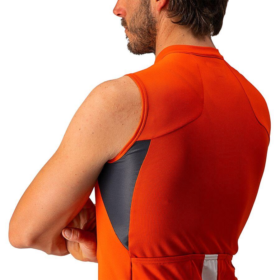 Castelli Entrata VI Sleeveless Jersey - Men's Fiery Red/Dark Gray/Ivory