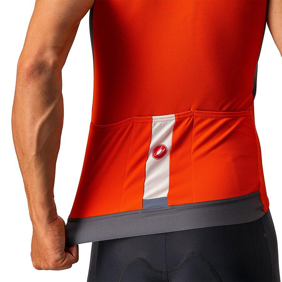 Castelli Entrata VI Sleeveless Jersey - Men's Fiery Red/Dark Gray/Ivory