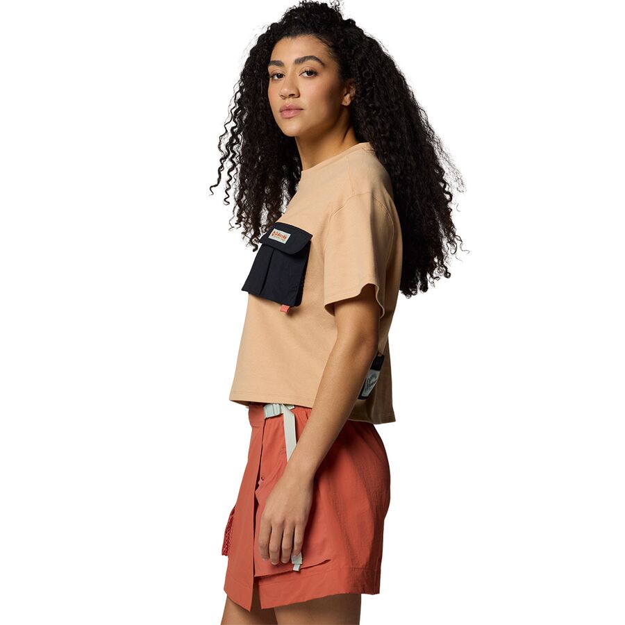 Columbia Cove Beach Cropped Pocket T-Shirt - Women's Canoe/Black