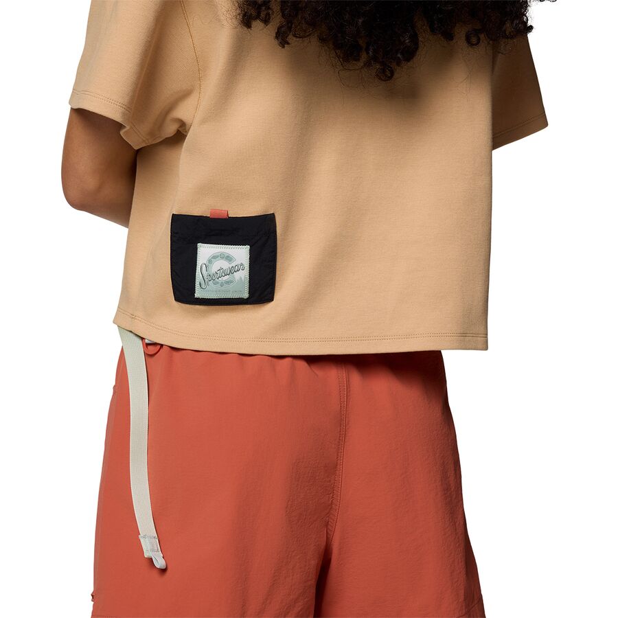 Columbia Cove Beach Cropped Pocket T-Shirt - Women's Canoe/Black