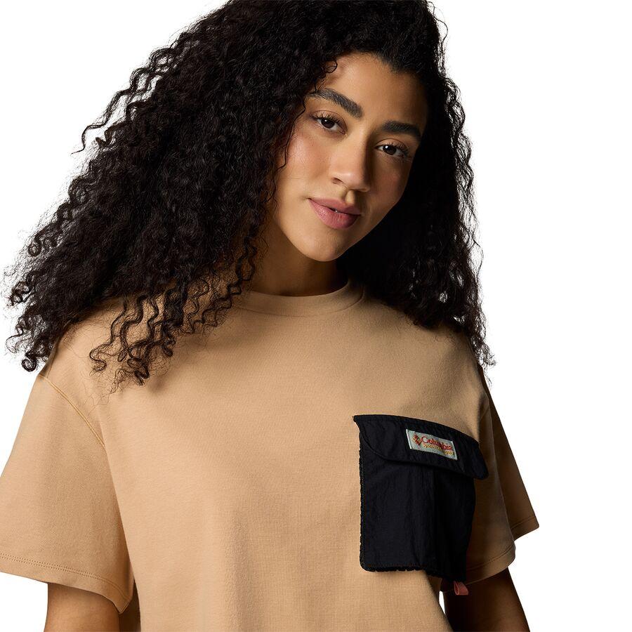 Columbia Cove Beach Cropped Pocket T-Shirt - Women's Canoe/Black