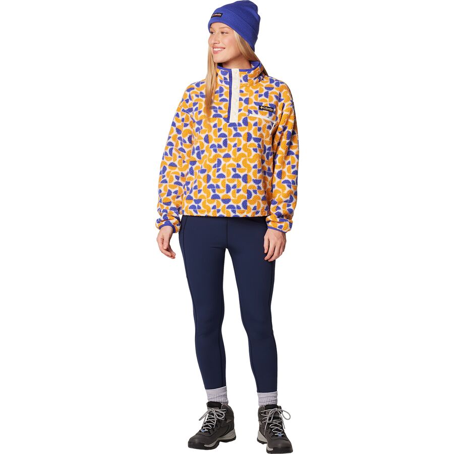 Columbia Helvetia II Printed Cropped 1/2-Snap Pullover - Women's Sunstone Retroscape