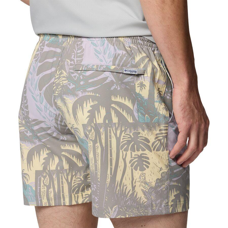 Columbia PFG Rambler Printed 8in Water Short - Men's Lemon Wash Tarpon Trek