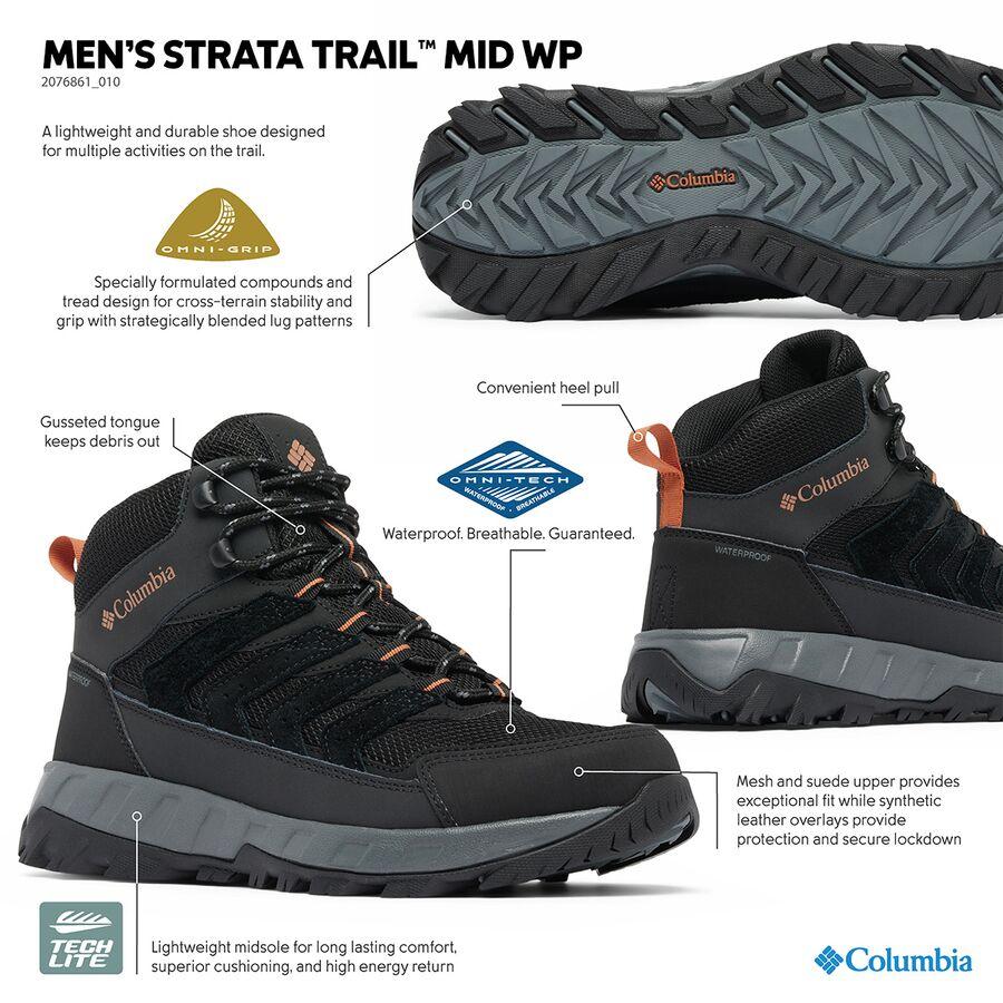 Columbia Strata Trail WP Hiking Boot - Men's Black/Owl