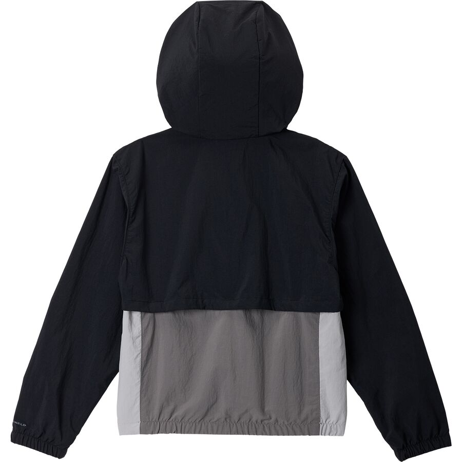 Columbia Tabor Trail Windbreaker - Girls' Black/Columbia Grey/City Grey