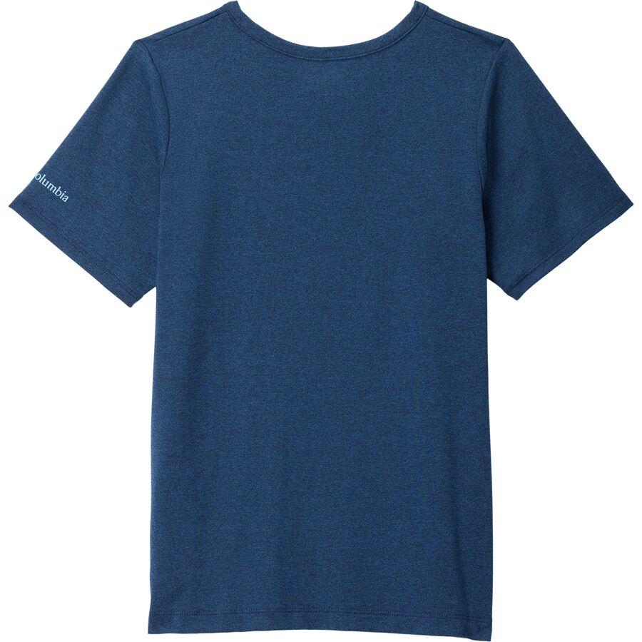Columbia Tech Trail Short-Sleeve Graphic Shirt - Boys' Collegiate Navy Heather/Ridge Line Life