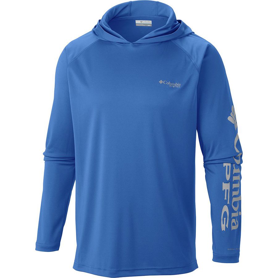 Columbia Terminal Tackle Pullover Hoodie - Men's Vivid Blue/Cool Grey Logo