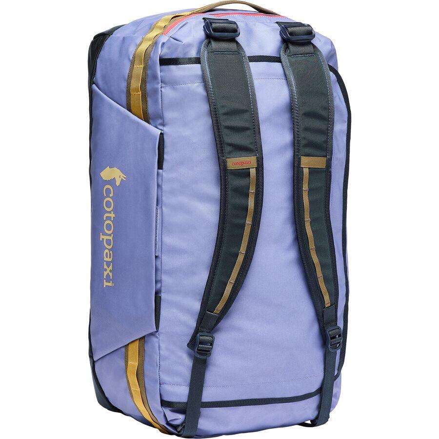 Cotopaxi Allpa Getaway 55L Duffel Bag Blue Smoke And Carbon