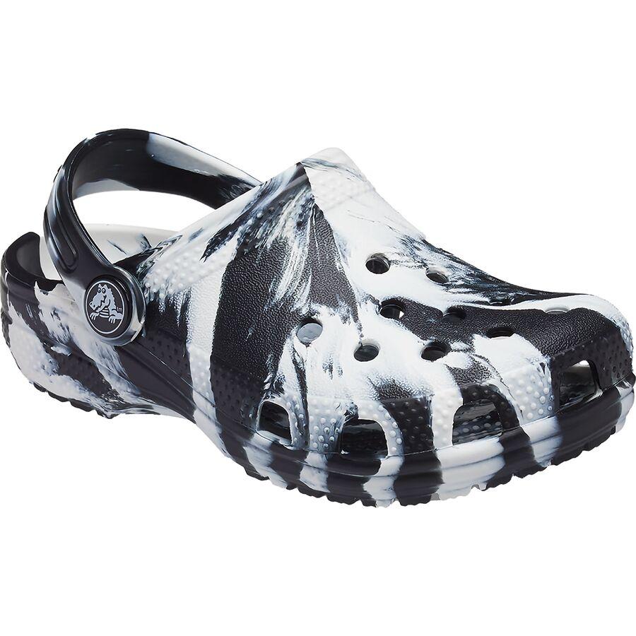 Crocs Classic Marbled Clog - Toddlers' Black/White