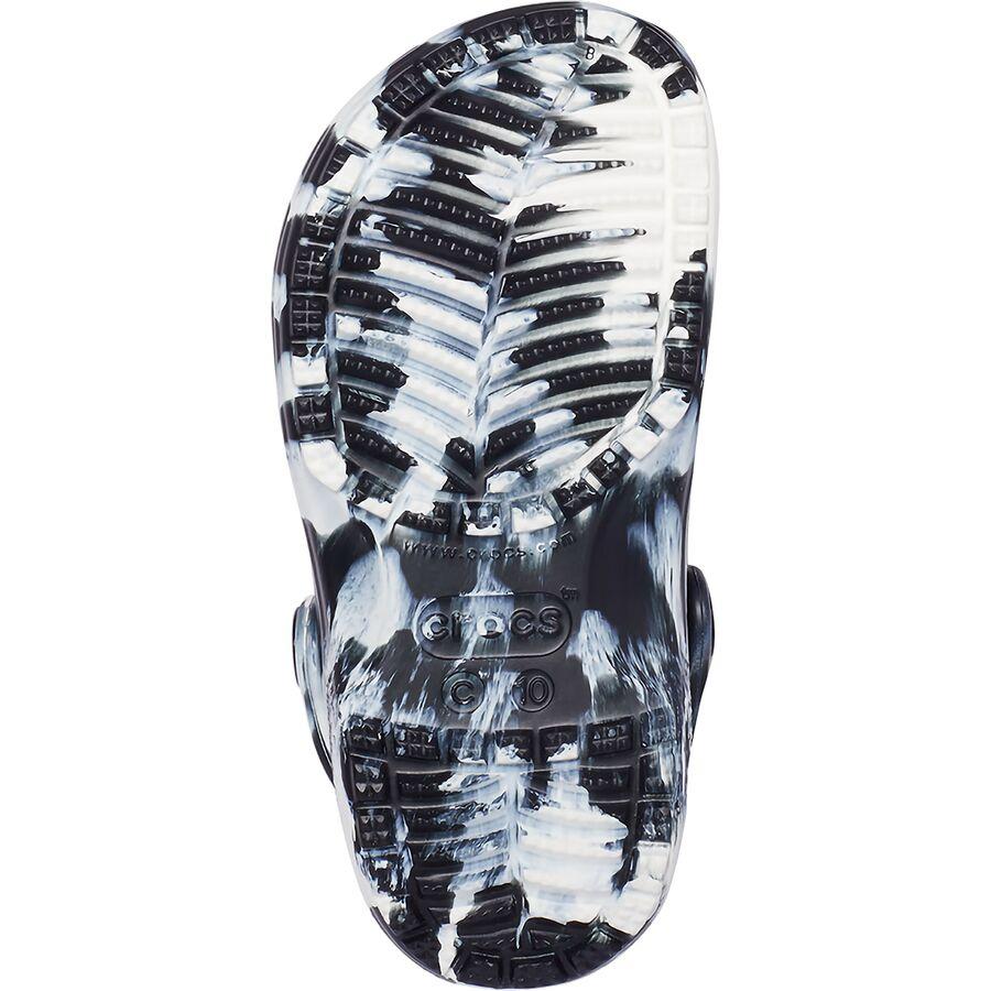 Crocs Classic Marbled Clog - Toddlers' Black/White