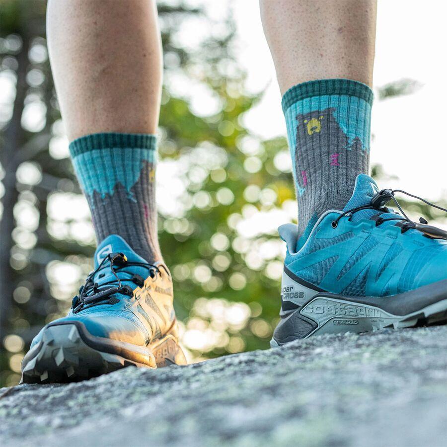 Darn Tough Bear Town Micro Crew Light Cushion Sock - Women's Aqua