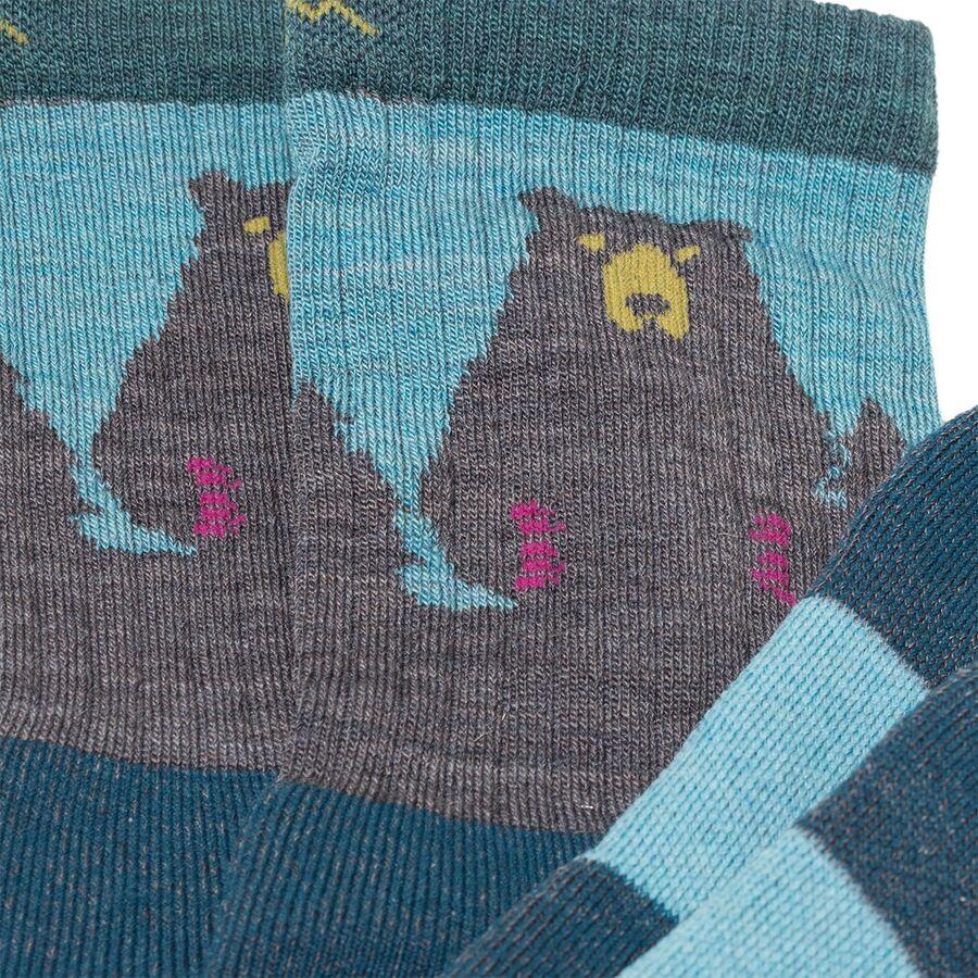 Darn Tough Bear Town Micro Crew Light Cushion Sock - Women's Aqua