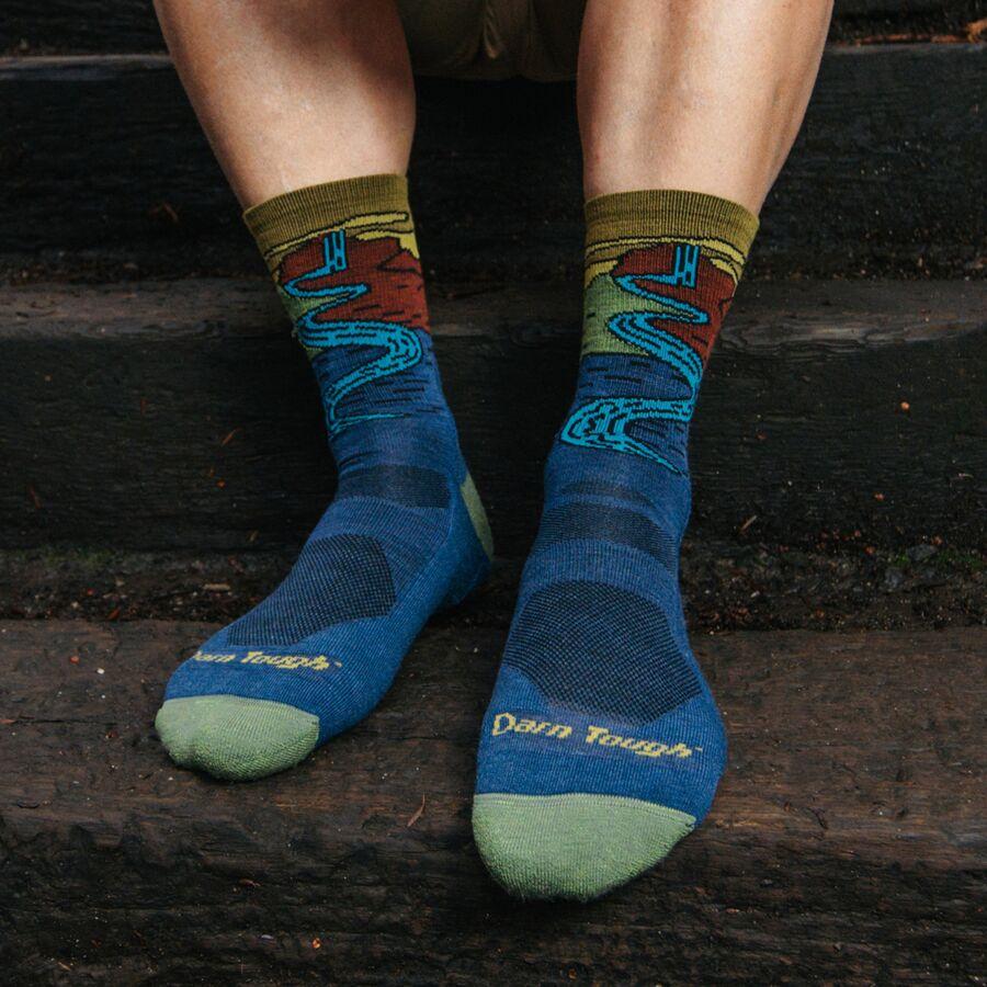 Darn Tough Chasing Waterfalls Lightweight Micro Crew Sock - Men's Denim