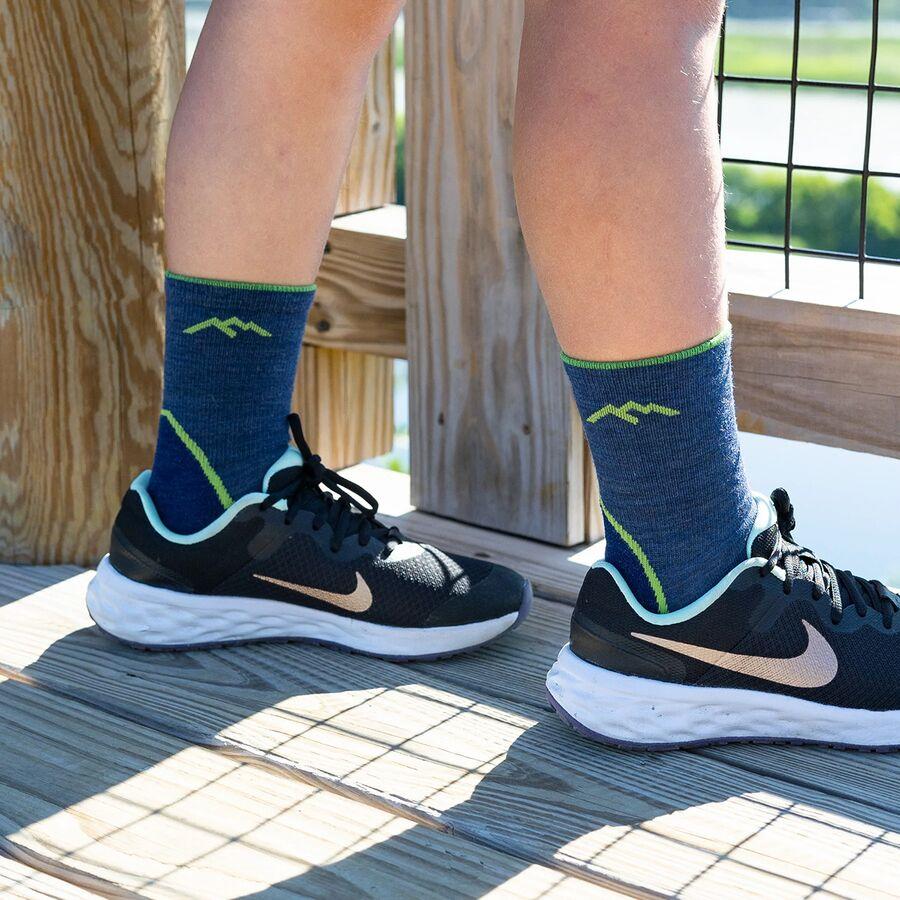 Darn Tough Light Hiker Jr Micro Crew Light Cushion Hiking Sock - Boys' Denim
