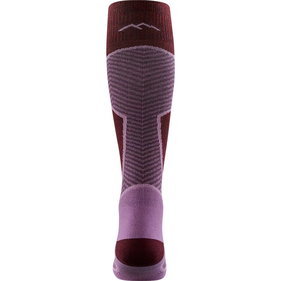 Darn Tough Outer Limits OTC LW Cushion Padded Shin Sock - Women's Burgundy