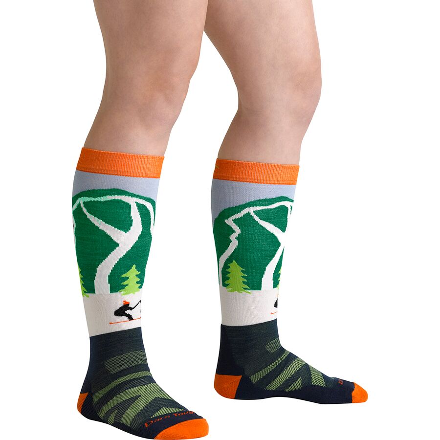 Darn Tough Pow Cow OTC Midweight Cushion Sock - Kids' Green
