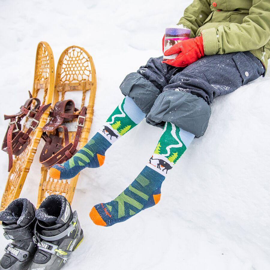 Darn Tough Pow Cow OTC Midweight Cushion Sock - Kids' Green