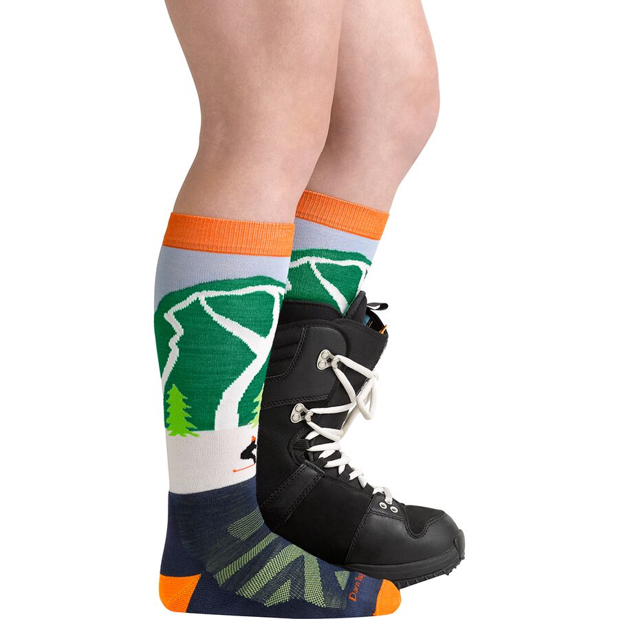Darn Tough Pow Cow OTC Midweight Cushion Sock - Kids' Green
