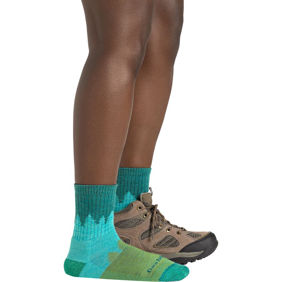 Darn Tough Treeline Micro Crew Cushion Sock - Women's Aqua