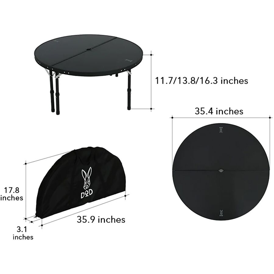 DOD Outdoors Ichi One Pole Tent Table Black
