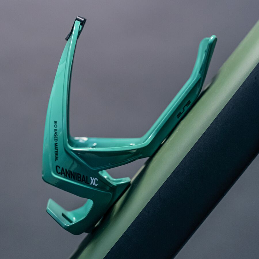 Elite Cannibal XC Bottle Cage Bio Based Gloss Black/Green