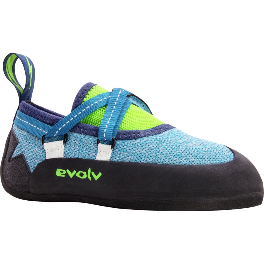 Evolv Venga Climbing Shoe - Kids' Blue/Neon Green