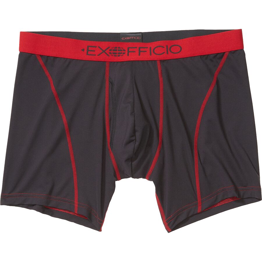 ExOfficio Give-N-Go Sport 2.0 6in Boxer Brief - Men's Black/Scarlet Sage