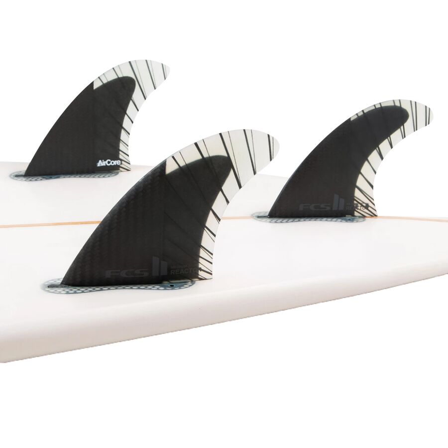 FCS FCS II Reactor PC Carbon Thruster Surfboard Fins Charcoal