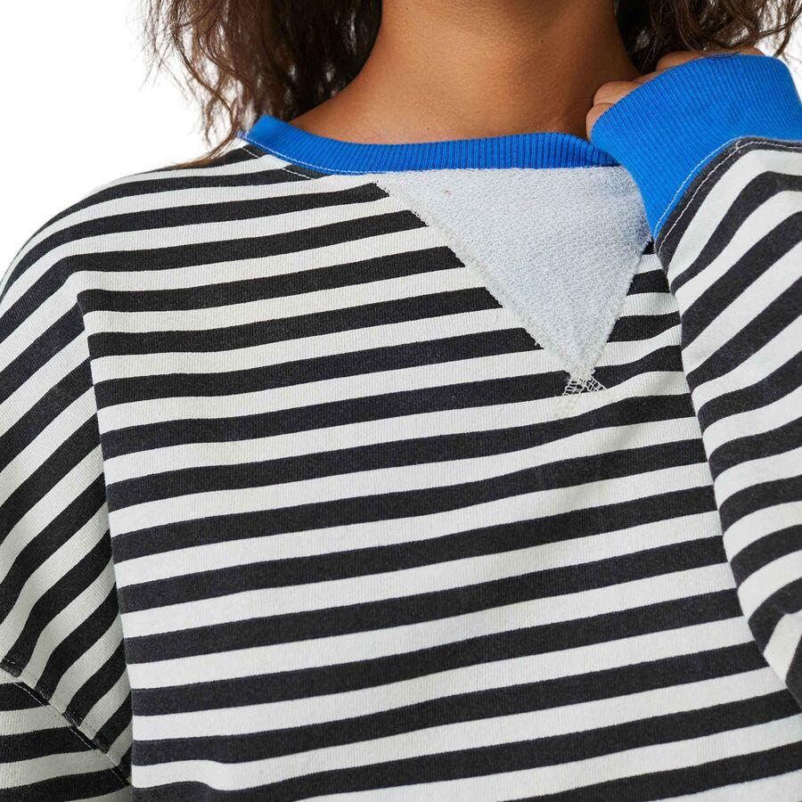 Free People Classic Striped Crew - Women's Black Combo