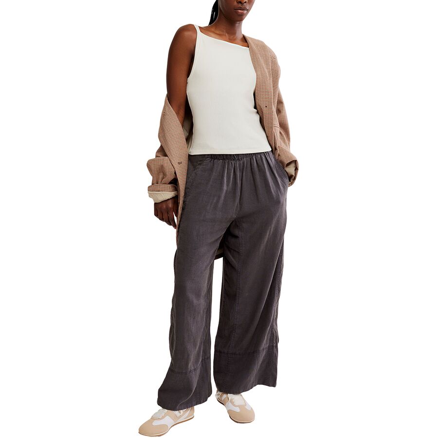 Free People Days End Linen Pull On Pant - Women's Black