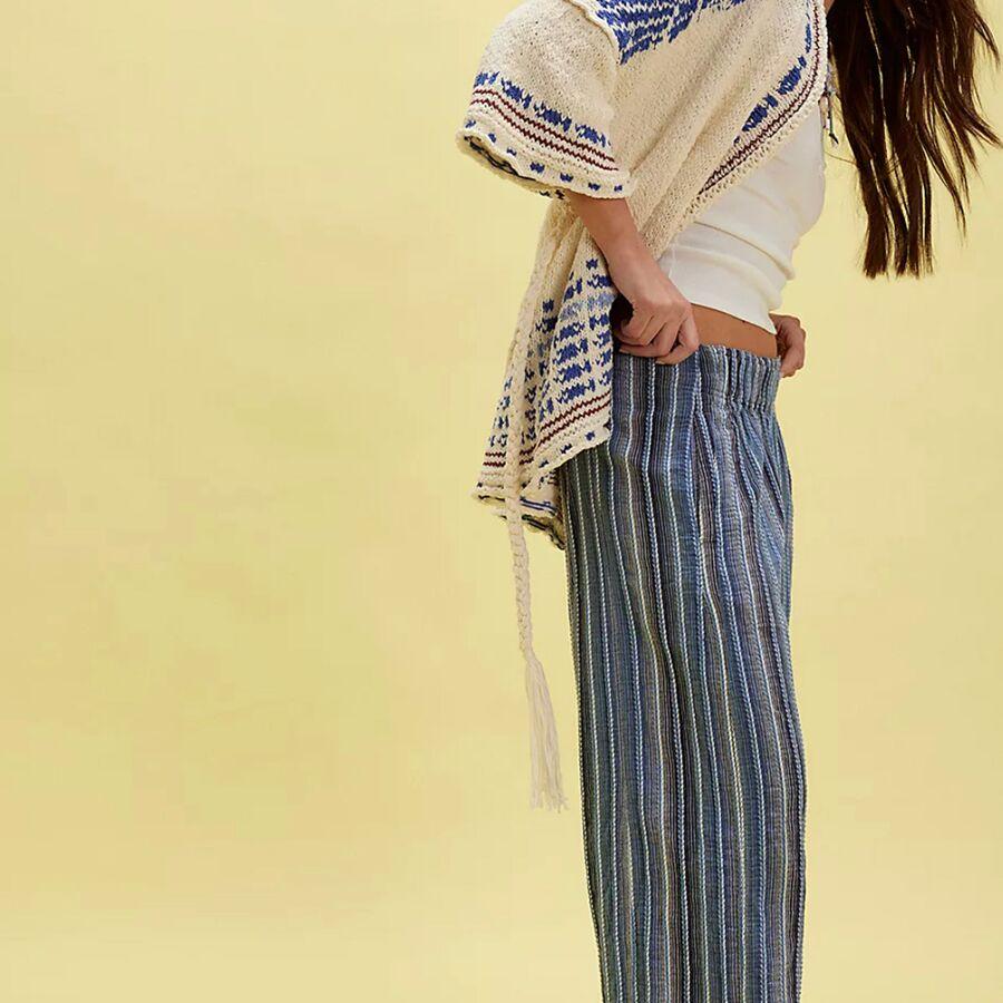 Free People Days End Linen Stripe Pant - Women's Indigo Combo