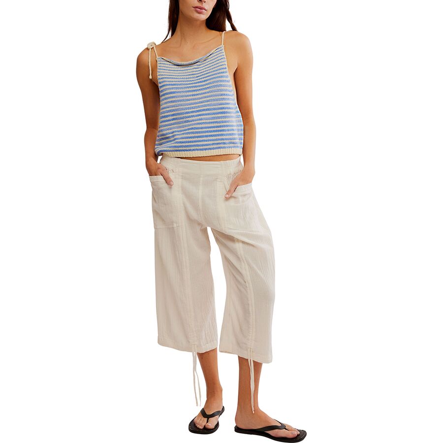 Free People Gianna Ruched Gaucho Pull On Pant - Women's Optic White