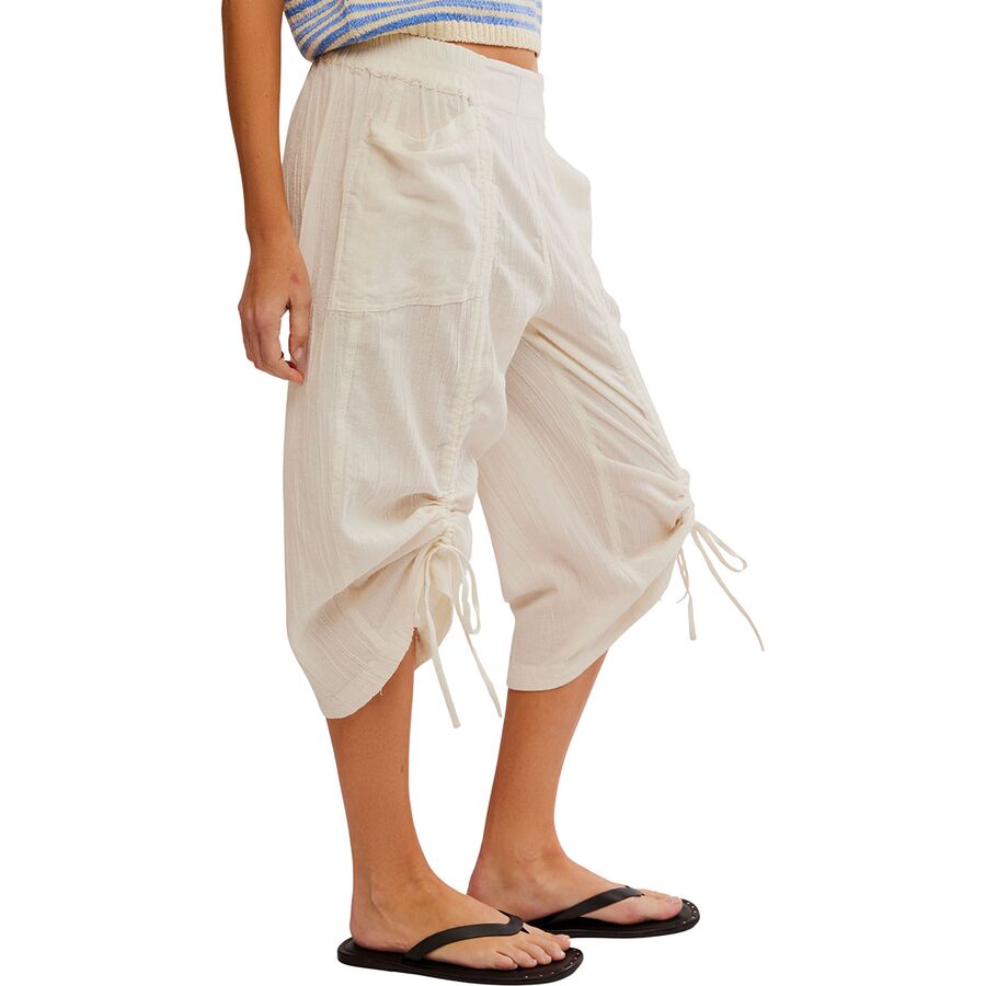 Free People Gianna Ruched Gaucho Pull On Pant - Women's Optic White