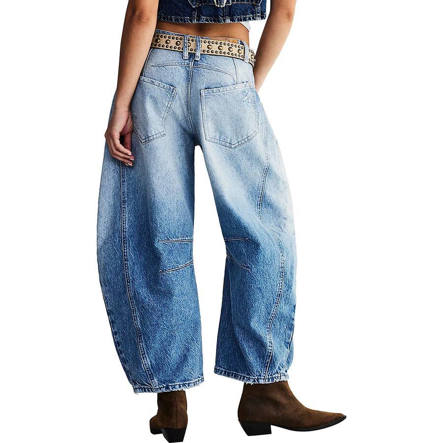 Free People Good Luck Mid Rise Barrel Pant - Women's Barnyard Blue