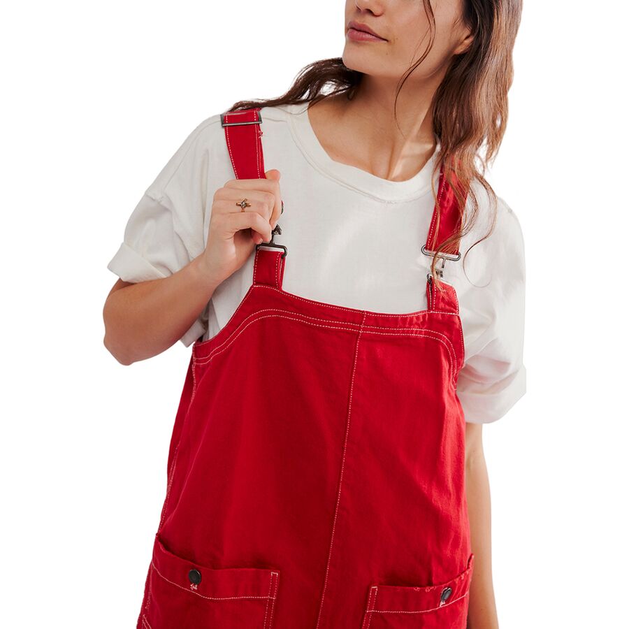 Free People Overall Smock Mini Dress - Women's Heart Eyes