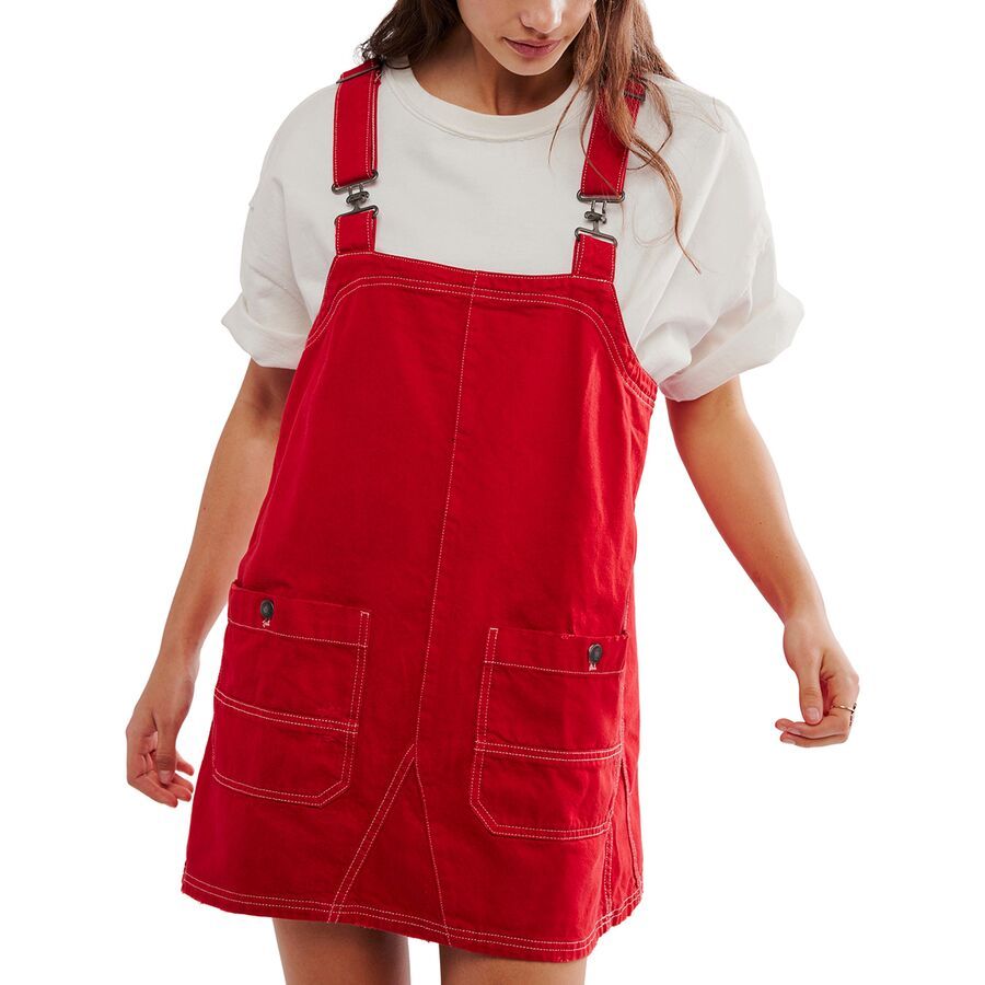 Free People Overall Smock Mini Dress - Women's Heart Eyes