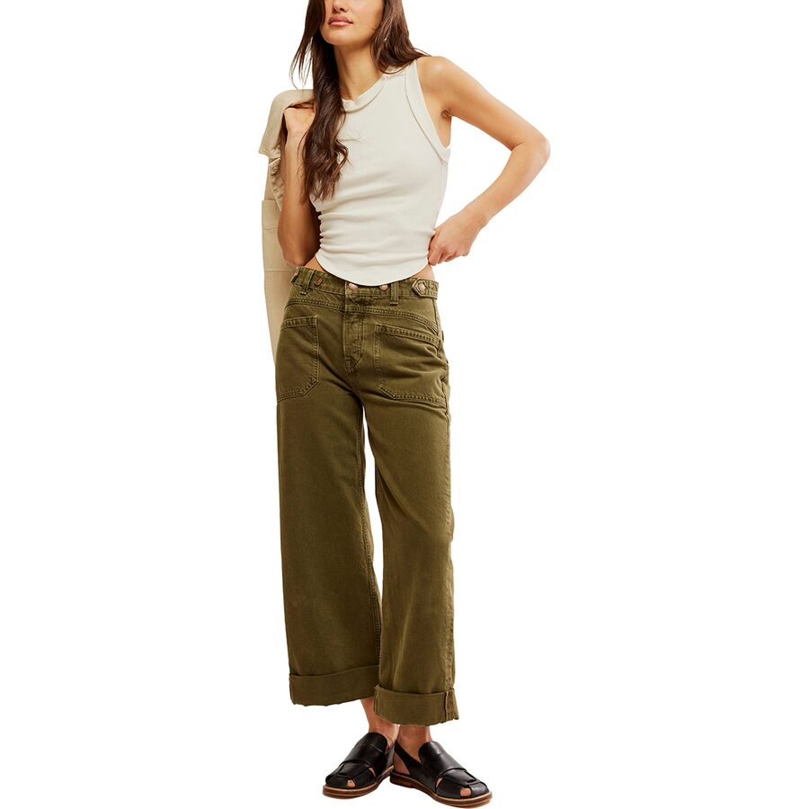 Free People Palmer Cuffed Jean - Women's Army
