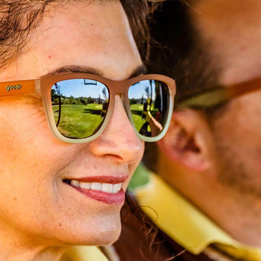 Goodr OG/Golf Polarized Sunglasses Three Parts Tee/Orange/Brown To Yellow Ombre Golf Lens