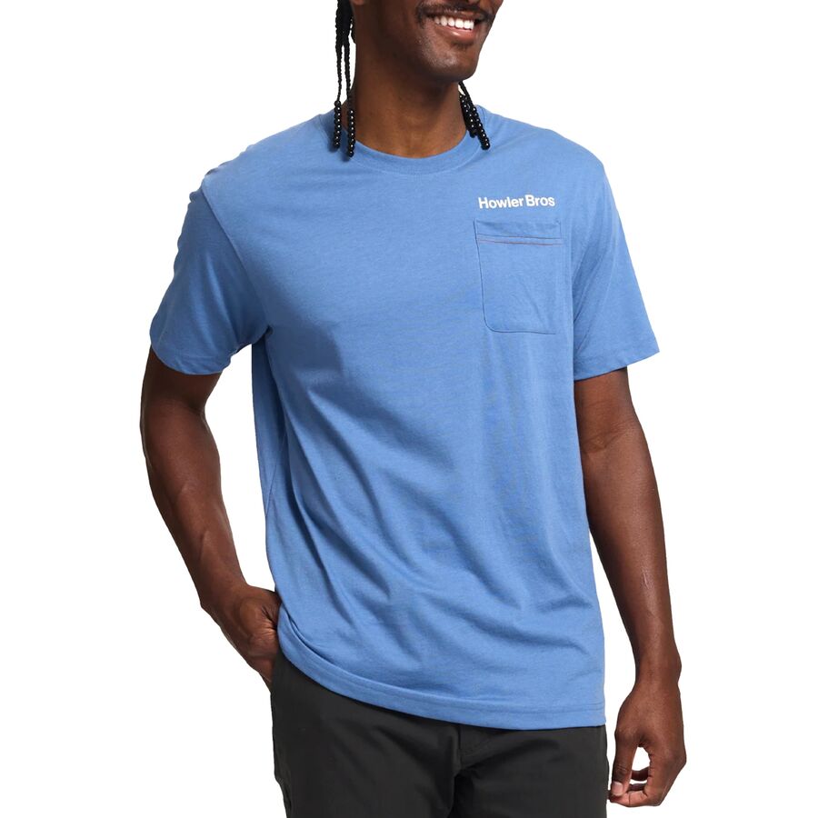 Howler Brothers Select Pocket T-Shirt - Men's Pelican Postage/Blue Horizon