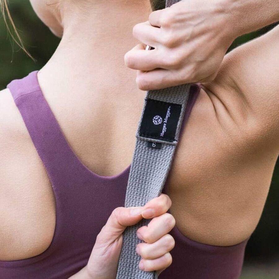 Hugger Mugger 8ft Cotton D-Ring Yoga Strap Gray